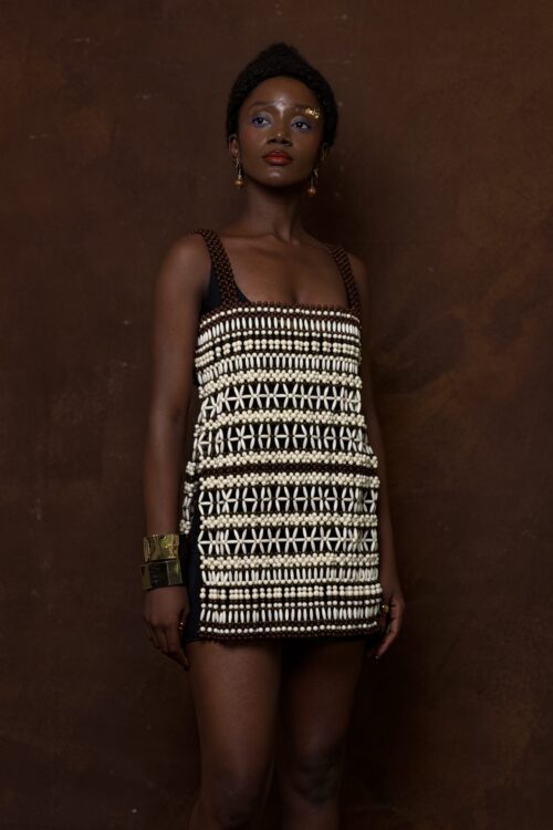 The Izo Beaded Mini Dress